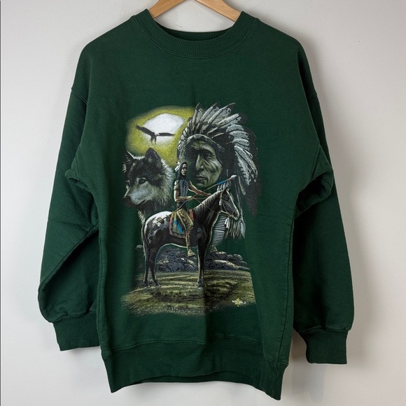 Field & Stream Green Graphic Crewneck Sweatshirt Size Small - Picture 1 of 7